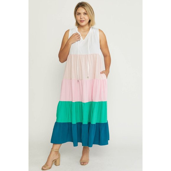 Entro Color Block Maxi Dress - Picture 2 of 7